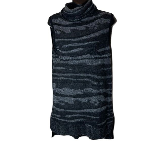 Lafayette 158 New York sleeveless 100% cashmere turtleneck tunic sweater - Picture 1 of 8